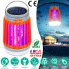 Solar USB Electric Bug Zapper Mosquito Insect Killer Lamp Portable UV Light Bulbs Fly Trap Catcher w/ 5 Light Modes Hanging Hook