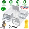 2Pcs Humane Mouse Trap Cage No Assembly Need Automatic Continuous Rat Trap with Single Way Door Reusable Catch And Release Live Cage Trap for Rodents
