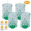 4 Set Ranch Fly Trap with Bait Trap Reusable Hanging Fly Catcher Killer Cage Net Pest Bug Trap for Outdoor Farm Orchard