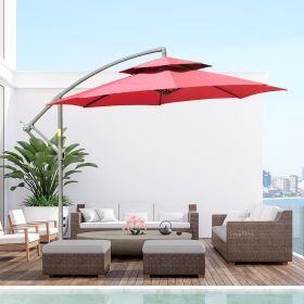 9' 2-Tier Cantilever Umbrella with Crank Handle