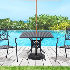 36" Square Patio Dining Table with 2" Dia Umbrella Hole