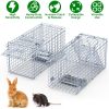 2Pcs 18x8x10In Humane Single Door Live Animal Trap Collapsible Galvanized Iron Animal Cage Catch And Release for Small Squirrel Raccoon Feral Cat Weas