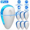 6 Pack Ultrasonic Pest Repeller Indoor Plug In Bug Repellent Mosquito Spider Ant Roaches Mice Control for Bedroom Garage Warehouse Office