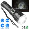 100000LM Super Bright LED Flashlight Waterproof Rechargeable Zoomable Tactical Torch Light Emergency Power Bank Support 3 Battery Types