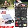 188Pcs Fishing Accessory Kit Portable Fishing Set Including Jig Hooks Sinker Weights Spoon Lure Removable Split Shot w/ Tackle Box
