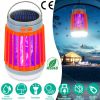 Solar USB Electric Bug Zapper Mosquito Insect Killer Lamp Portable UV Light Bulbs Fly Trap Catcher w/ 5 Light Modes Hanging Hook