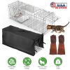 31x12x11” Folding Live Animal Trap Cage With Waterproof Cover And Gloves Humane Easy To Catch And Release Trap For Stray Cats Raccoons Squirrel Skunk
