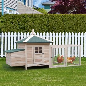 77" Chicken Coop Hen House Poultry Cage with Weatherproof Roof