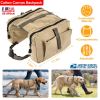 Pet Dog Backpack Hound Hiking Camping Saddle Bag Cotton Canvas For Medium Large Dog