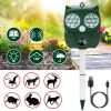 Solar Powered Ultrasonic Animal Repeller PIR Motion Sensor Rat Cat Dog Repellent Deterrent IP66 Waterproof Deer Raccoon Rabbit Squirrel Bird Pest Repe