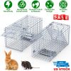 2Pcs 18x8x10In Humane Single Door Live Animal Trap Collapsible Galvanized Iron Animal Cage Catch And Release for Small Squirrel Raccoon Feral Cat Weas