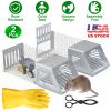2Pcs Humane Mouse Trap Cage No Assembly Need Automatic Continuous Rat Trap with Single Way Door Reusable Catch And Release Live Cage Trap for Rodents
