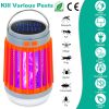 Solar USB Electric Bug Zapper Mosquito Insect Killer Lamp Portable UV Light Bulbs Fly Trap Catcher w/ 5 Light Modes Hanging Hook