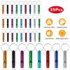 35Pcs Emergency Whistles Extra Loud Aluminum Alloy Whistle with Key Chain Ring for Camping Hiking Hunting Outdoor Sports Emergency Situations