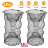 2Pcs Crab Trap Bait Nets Shrimp Prawn Crayfish Lobster Bait Fishing Pot Cage Basket 22x11.8in