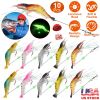 10Pcs Shrimp Bait Set Silicone Soft Lifelike Shrimp Fishing Lures with Luminous Sharp Hooks for Freshwater Saltwater