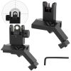 45 Degree Offset Rear Front Flip Up Sights Fiber Optics Aluminum Sights Tactical Folding Back Up Sight Set with Red Green Dots Fit Picatinny Weaver Ra