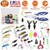 101Pcs Fishing Lures Kit Soft Plastic Fishing Baits Set Spoon Fishing Gear Tackle with Soft Worms Crankbaits Box for Freshwater Saltwater to Bait Bass