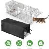 31x12x11” Heavy Duty Folding Live Animal Trap Cage With Waterproof Cover Humane Easy To Catch And Release Trap For Stray Cats Raccoons Squirrel Skunk