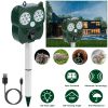 Solar Powered Ultrasonic Animal Repeller PIR Motion Sensor Rat Cat Dog Repellent Deterrent IP66 Waterproof Deer Raccoon Rabbit Squirrel Bird Pest Repe
