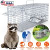 25.59Inch Live Humane Animal Trap Cage Heavy Duty Folding Catch And Release Rodent Cage For Rabbit Squirrel Possum Skunk Kitten Raccoon And More
