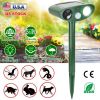 Solar Ultrasonic Animal Repeller PIR Sensor Animal Repellent Chaser with Flashing Light IPX4 Waterproof for Chasing Deer Raccoon Squirrel Rat Skunk Ra