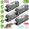 4Pcs Humane Live Mouse Trap Reusable Rat Rodent Trap Catch Release Cage with Top Handle Safe for Family Children Pets Easy Setup