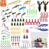 101Pcs Fishing Lures Kit Soft Plastic Fishing Baits Set Spoon Fishing Gear Tackle with Soft Worms Crankbaits Box for Freshwater Saltwater to Bait Bass