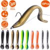 10Pcs Soft Fishing Lures Realistic Bass Loach Swimming Lure Plastic Fake Fishing Bait Equipment for Saltwater Freshwater