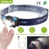 20000LM LED Headlamp USB Rechargeable Wave Motion Sensor Headlight Water-resistant Fishing Head Torch Outdoor Emergency Flashlight