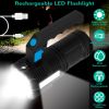 Super Bright LED Searchlight USB Rechargeable Flashlight Waterproof Tactical Torch Handheld Emergency Spotlight w/ 4 Lighting Modes