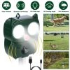 Solar Powered Ultrasonic Animal Repeller PIR Motion Sensor Rat Cat Dog Repellent Deterrent IP66 Waterproof Deer Raccoon Rabbit Squirrel Bird Pest Repe