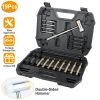 19Pcs Hammer Punch Set Drift Pin Punch Kit w/ Brass Chromium Plastic Punches for Gunsmithing Maintenance Armorers Watch Jewelry Craft w/ Portable Stor