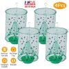 4 Set Ranch Fly Trap with Bait Trap Reusable Hanging Fly Catcher Killer Cage Net Pest Bug Trap for Outdoor Farm Orchard