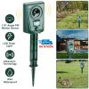 Ultrasonic Animal Repeller IP44 Waterproof Motion Sensor Repellent Outdoor Animal Deterrent w/ Flashing LED Light For Farm Garden Yard Repelling Deer