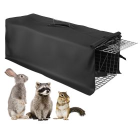 31x12x11” Heavy Duty Folding Live Animal Trap Cage With Waterproof Cover Humane Easy To Catch And Release Trap For Stray Cats Raccoons Squirrel Skunk