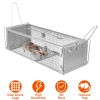 Dual Door Rat Trap Cage Humane Live Rodent Dense Mesh Trap Cage Zinc Electroplating Mice Mouse Control Bait Catch with 2 Detachable U Shaped Rod
