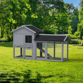 Rabbit Hutch Outdoor Bunny Cage Indoor,Extensible Chicken Coop With Large Run Space - No Leak Plastic Tray