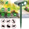 Solar Ultrasonic Animal Repeller PIR Sensor Animal Repellent Chaser with Flashing Light IPX4 Waterproof for Chasing Deer Raccoon Squirrel Rat Skunk Ra