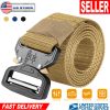 Men Military Belt Adjustable Tactical Belt Combat Waistband w/Metal Buckle Nylon Training Belt