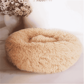 Round Long Hairy Autumn And Winter Nest Pad Cat Mattress (Option: Apricot-120cm)