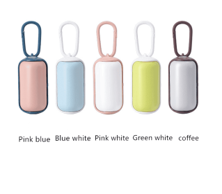 Portable Cats Dogs Garbage Bag Holder Pet Poop Bags Carrier Dispenser (Option: White pink)