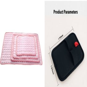 Pet Dog Cat Ice Silk Cold Nest Pad For Cooling In Summer (Option: Pink set-102x70cm)
