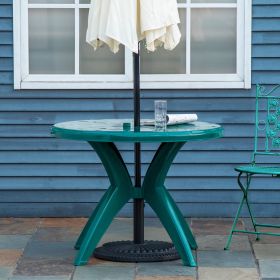 Patio Dining Table with Umbrella Hole Round Outdoor Bistro Table for Garden Lawn Backyard (Option: Green-945x130x945 mm)