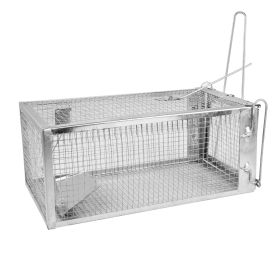 1Pc Rat Trap Cage Humane Live Rodent Trap Cage Galvanized Iron Mice Mouse Control Bait Catch with Detachable U Shaped Rod (Option: AnimalTrapSteelCage)