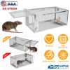 1Pc Rat Trap Cage Humane Live Rodent Trap Cage Galvanized Iron Mice Mouse Control Bait Catch with Detachable U Shaped Rod