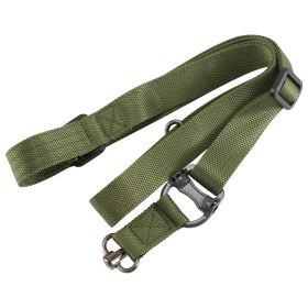 2 Point Rifle Gun Sling Adjustable w/ Fast Loop Heavy Duty Quick Detach Swivel for Outdoor Sports (Option: Green)