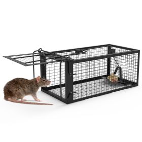 2 Pack Rat Trap Cage Humane Live Rodent Trap Cage Galvanized Iron Mice Mouse Control Bait Catch With Detachable U Shaped Rod (Option: 1PCS)