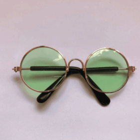 Pet Cat Glasses Cat Sunglasses (Option: Gold green-L)