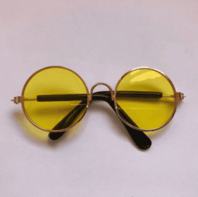 Pet Cat Glasses Cat Sunglasses (Option: Gold yellow-M)